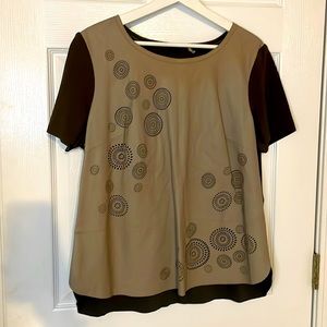 Elie Tahari Laser Cut Leather Top